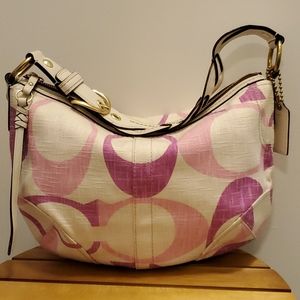 Coach Carly Singature Woven Hobo Bag